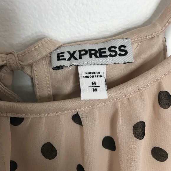 Express Black and Cream Polka Dot Tank Top - Picture 5 of 5